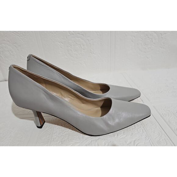 Sam Edelman Rika Leather Pump Heels Womens 10 Square Toe Grey - Picture 14 of 16